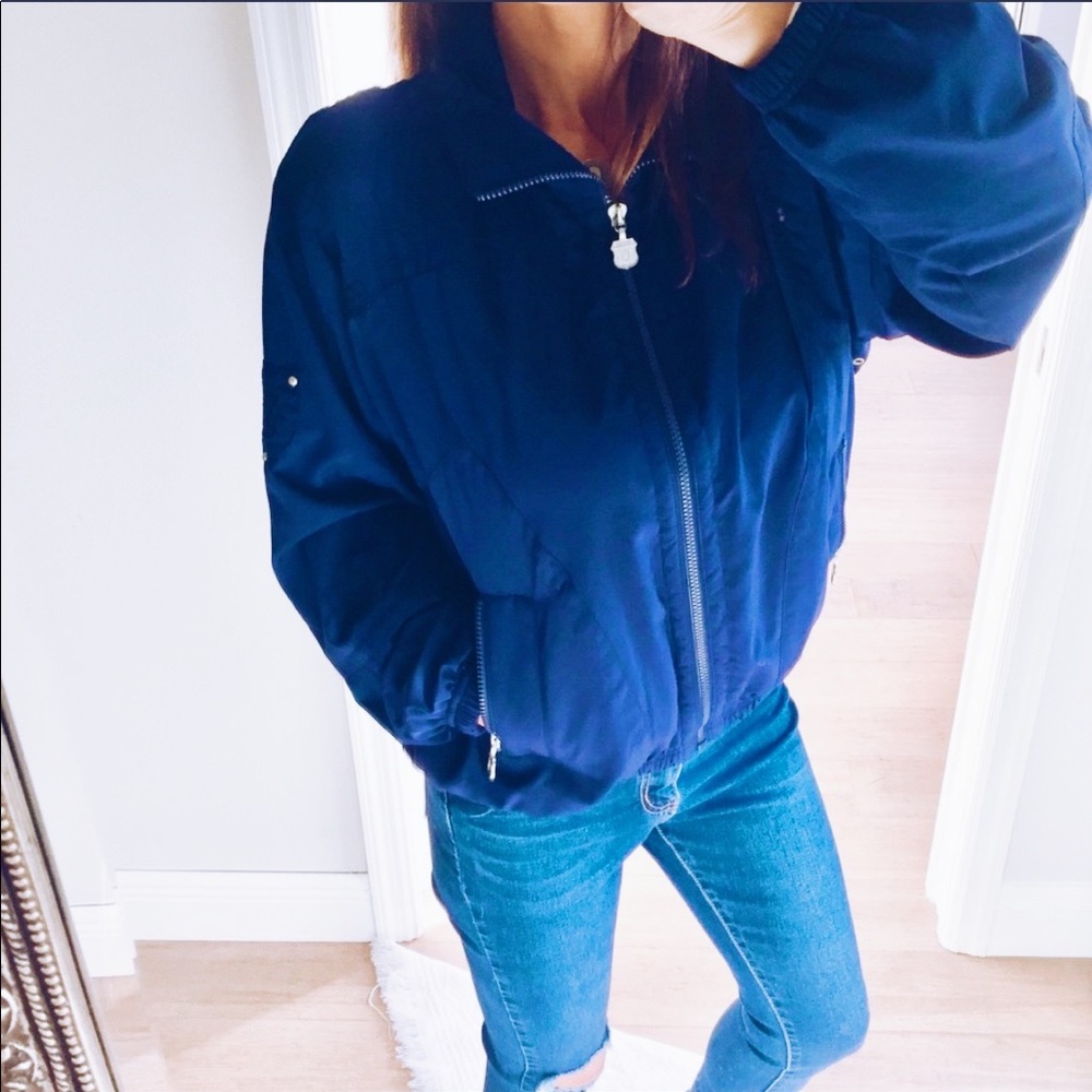 Vintage Lightweight Blue Bomber Track Jacket